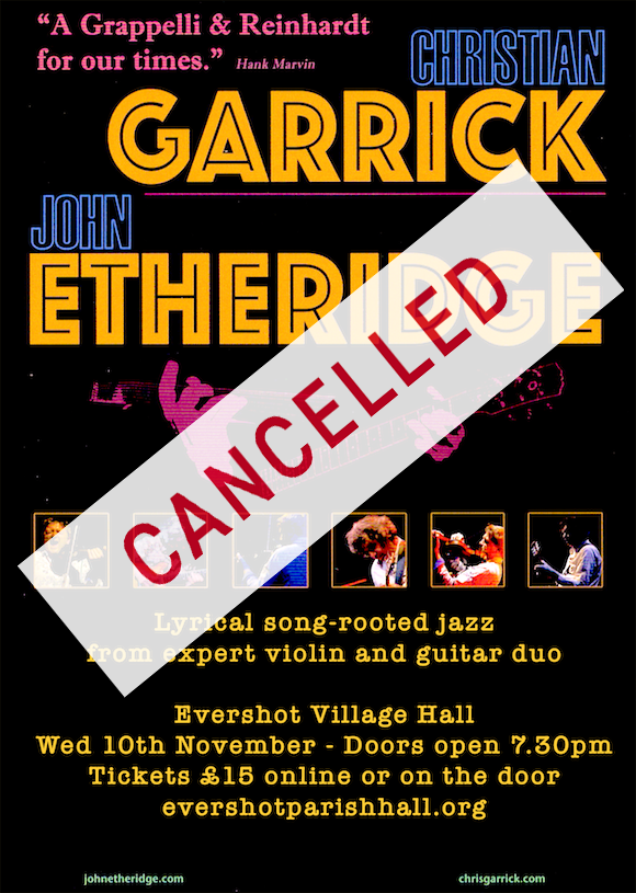 Garrick & Etheridge – CANCELLED